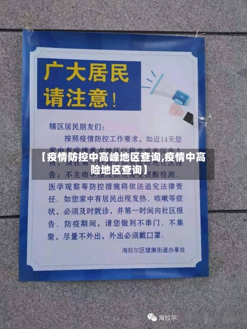 【疫情防控中高峰地区查询,疫情中高险地区查询】