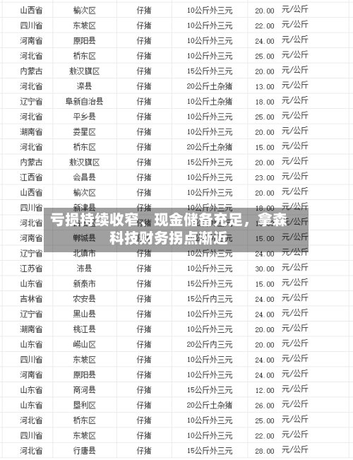 亏损持续收窄、现金储备充足，拿森科技财务拐点渐近