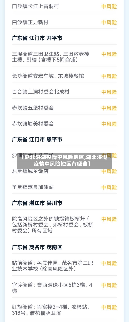 【湖北洪湖疫情中风险地区,湖北洪湖疫情中风险地区有哪些】-第2张图片