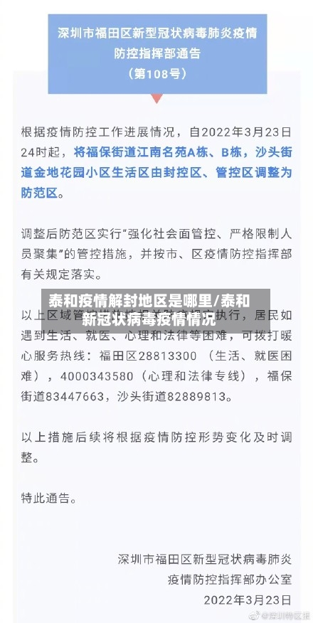 泰和疫情解封地区是哪里/泰和新冠状病毒疫情情况