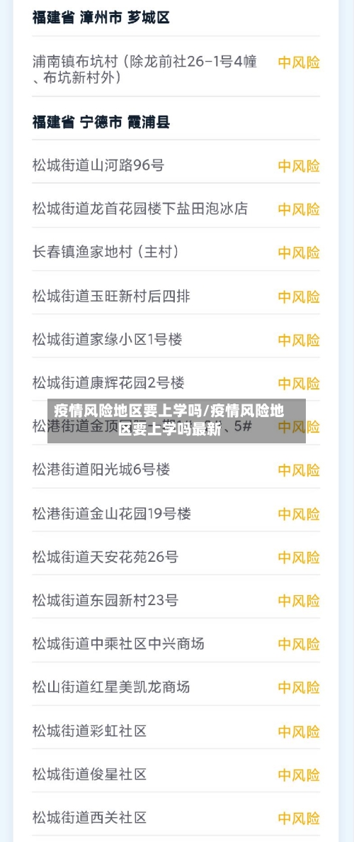 疫情风险地区要上学吗/疫情风险地区要上学吗最新