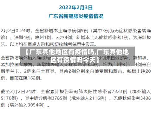 【广东其他地区有疫情吗,广东其他地区有疫情吗今天】