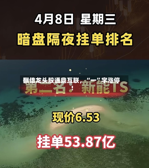 翻倍龙头股通鼎互联，“一”字涨停！
