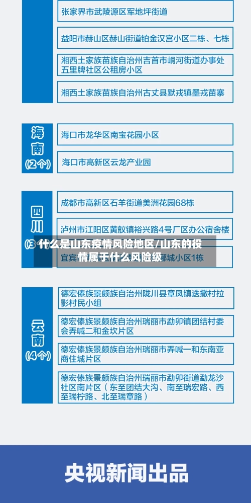 什么是山东疫情风险地区/山东的役情属于什么风险级