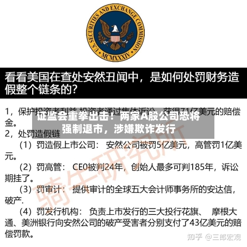 证监会重拳出击！两家A股公司恐将强制退市，涉嫌欺诈发行-第2张图片
