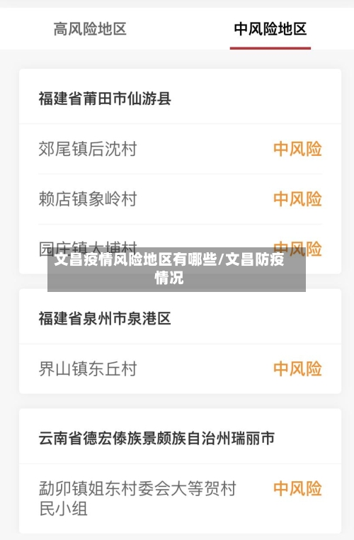 文昌疫情风险地区有哪些/文昌防疫情况