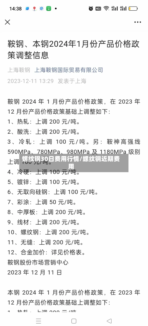 螺纹钢30日费用行情/螺纹钢近期费用-第2张图片