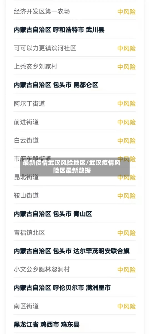最新疫情武汉风险地区/武汉疫情风险区最新数据