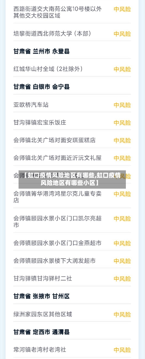 【虹口疫情风险地区有哪些,虹口疫情风险地区有哪些小区】-第2张图片