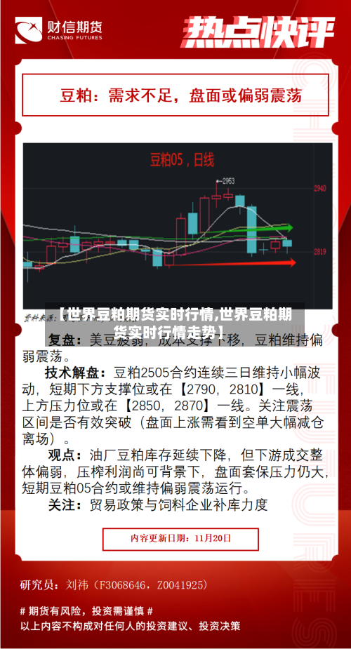 【世界豆粕期货实时行情,世界豆粕期货实时行情走势】