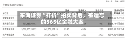 东海证券“打折”拍卖背后，被遗忘的565亿金融大案-第2张图片