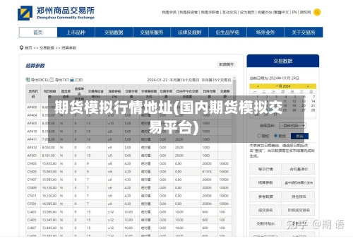 期货模拟行情地址(国内期货模拟交易平台)