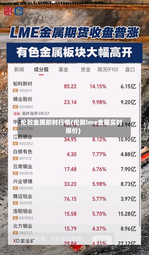 伦敦金属即时行情(伦敦lme金属实时报价)