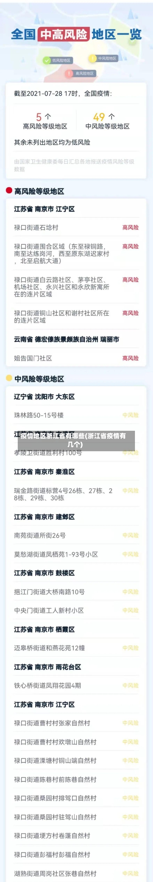 疫情地区浙江省有哪些(浙江省疫情有几个)
