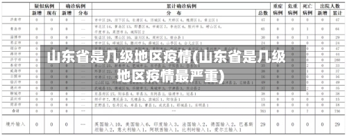 山东省是几级地区疫情(山东省是几级地区疫情最严重)